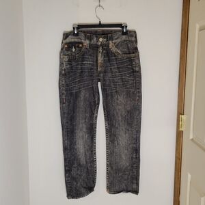 True Religion World Tour Men's Straight W/ Flaps Redtide Jeans - Size (30)